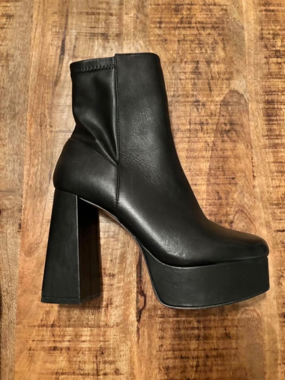 ALDO - leather black platform booties 37 - Picture 2 of 7